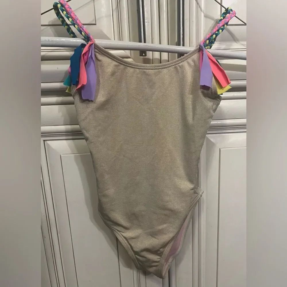 Beach Lingo L123532 Tied Up Braid Fringe One-Piece Swimsuit Girl's Size 6-7